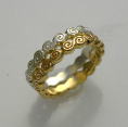 pacifictreasures    R355 YELLOW AND WHITE GOLD KORU SPIRAL BAND SET 3-861-350